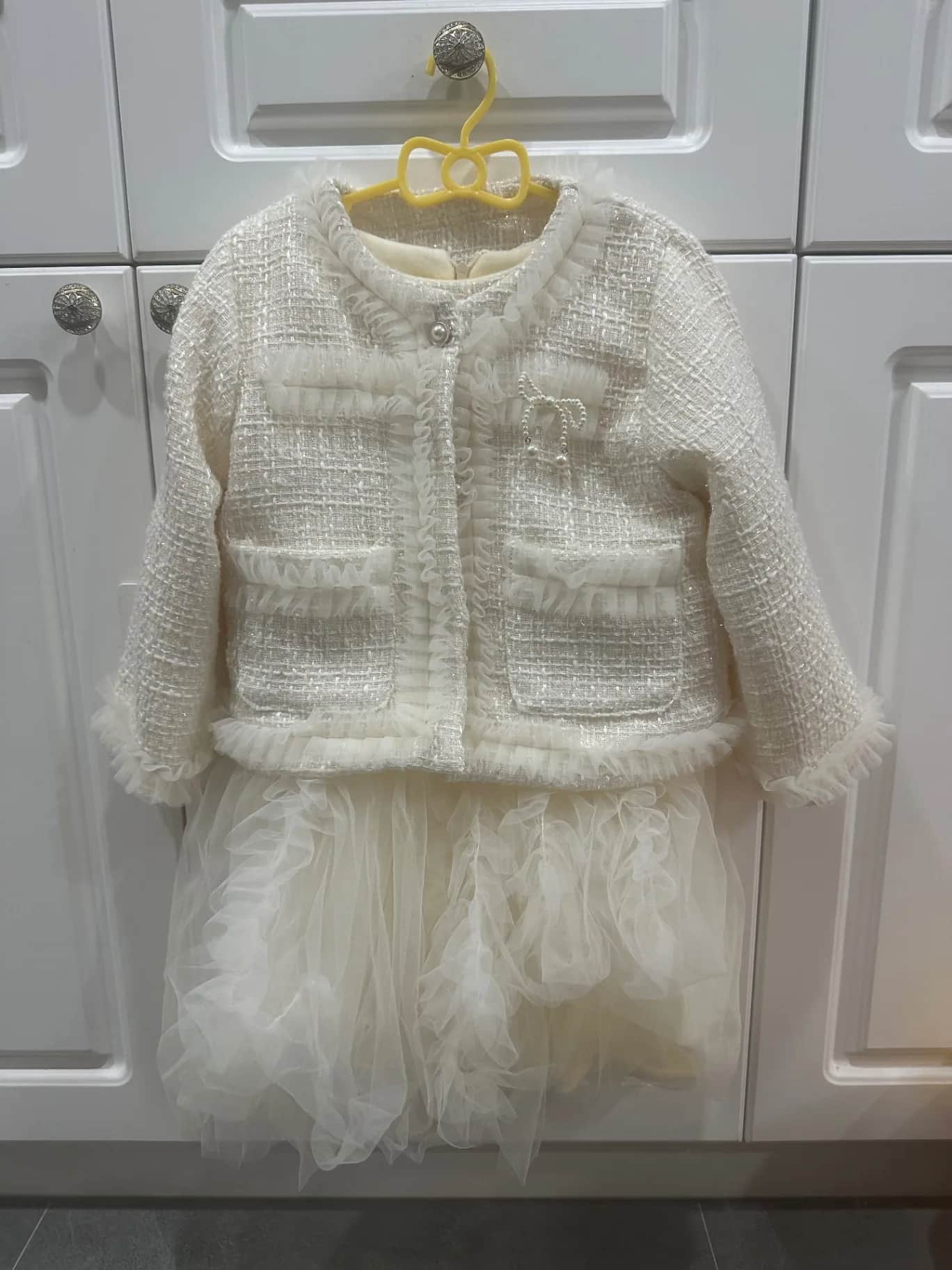 全新女童套裝背心蓬蓬裙加絨兩件套 110cm