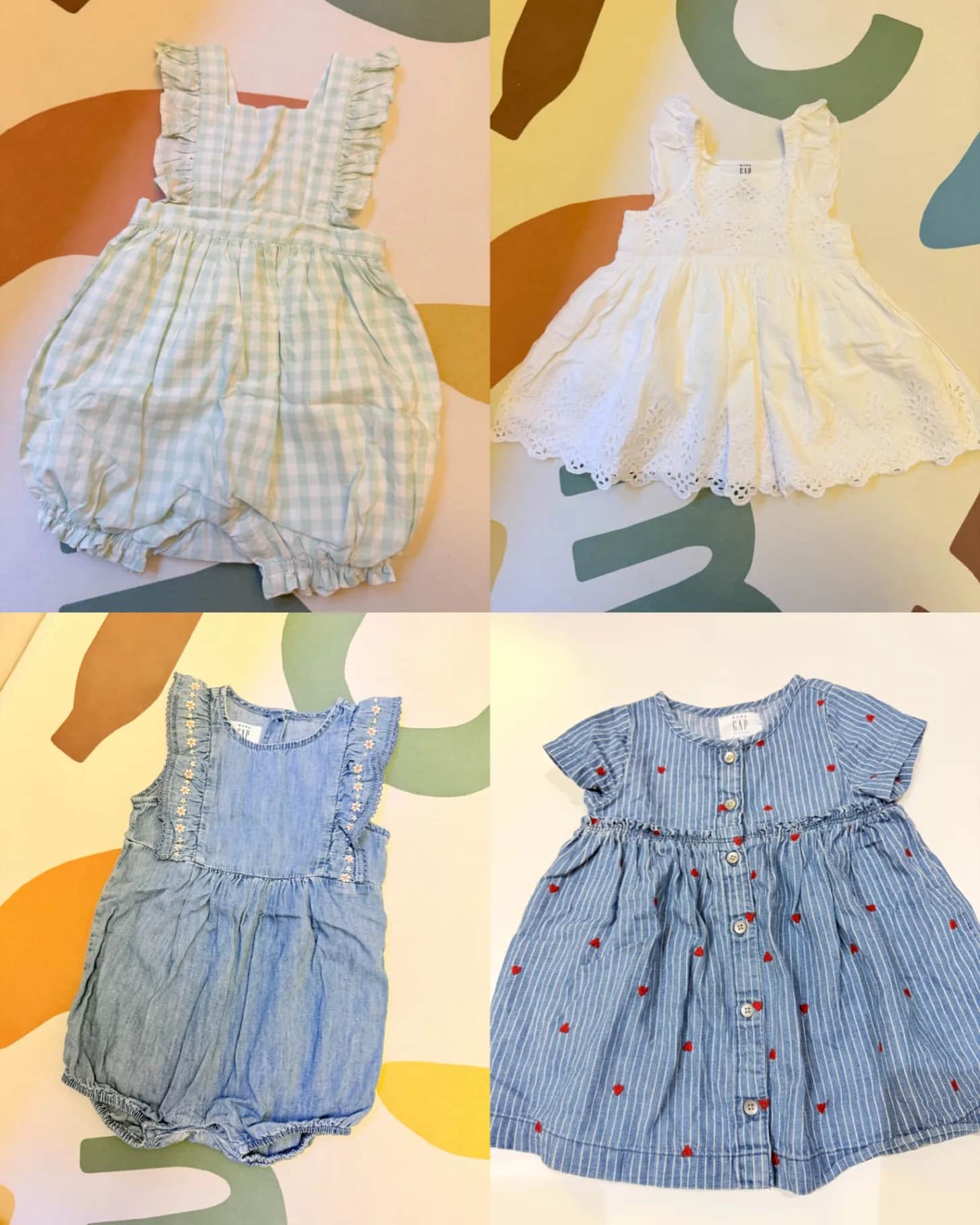 Baby GAP 女嬰童裝連身裙與包屁衣 4件組
