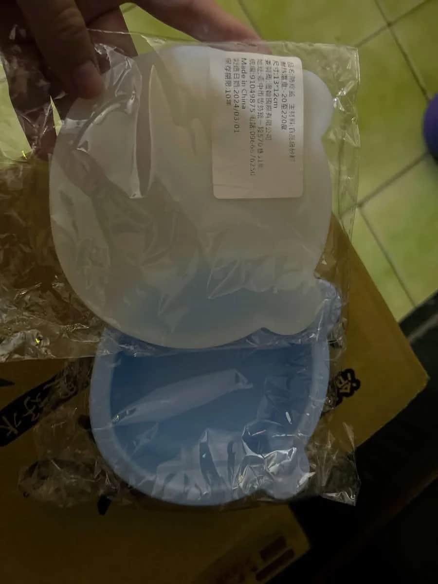吸盤小熊碗含防塵蓋